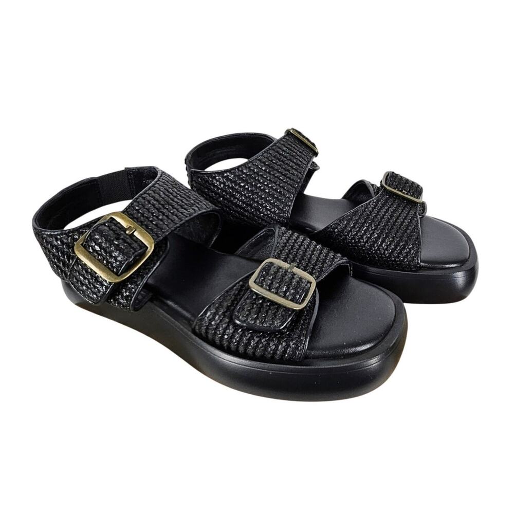FREE PEOPLE MANDI WEAVE BLACK WOMEN'S SANDAL SIZE 7.5 MODEL 4750140